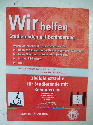 Plakat der Zivildienststelle