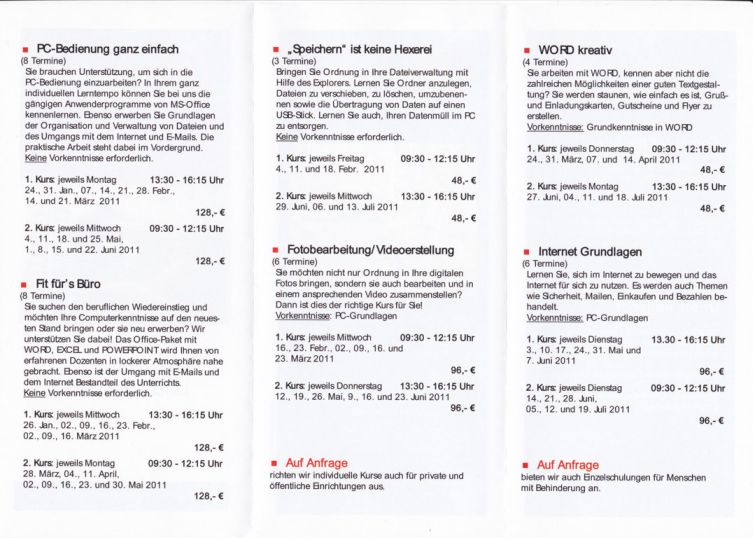 Seminarprogramm 2011
