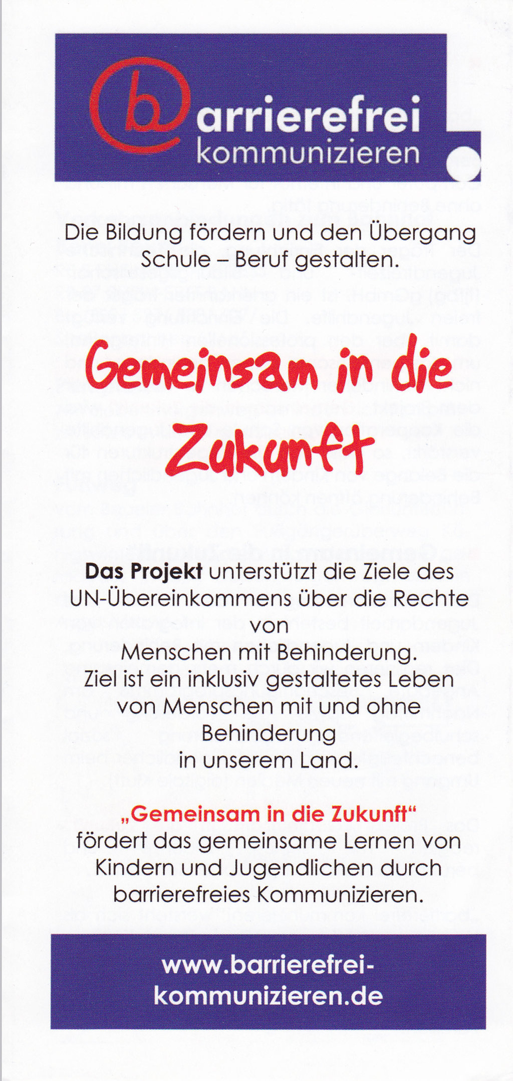 Flyer: Gemeinsam in die Zukunft