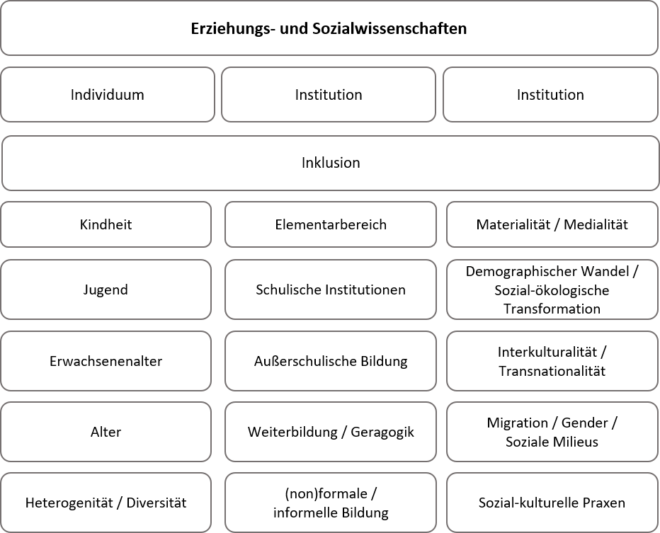 Schematische Übersicht über das Profil des Departments