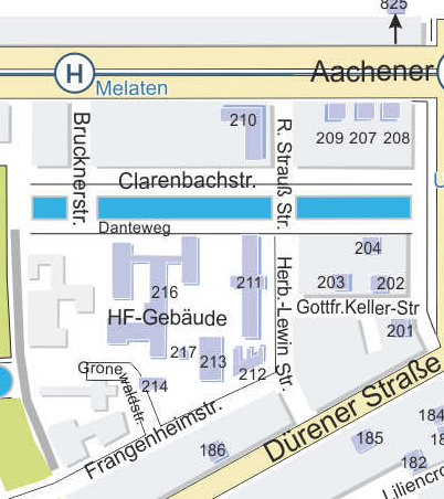 Anfahrt zur Humanwissenschaftlichen Fakultät, Gronewaldstraße