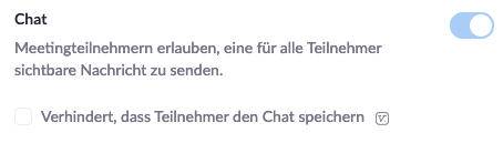 Zoom Chat Einstellungen